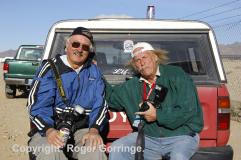 Veteran photojournalists Andy Willsheer (left) and American Tim Marshall probably discussing extermination